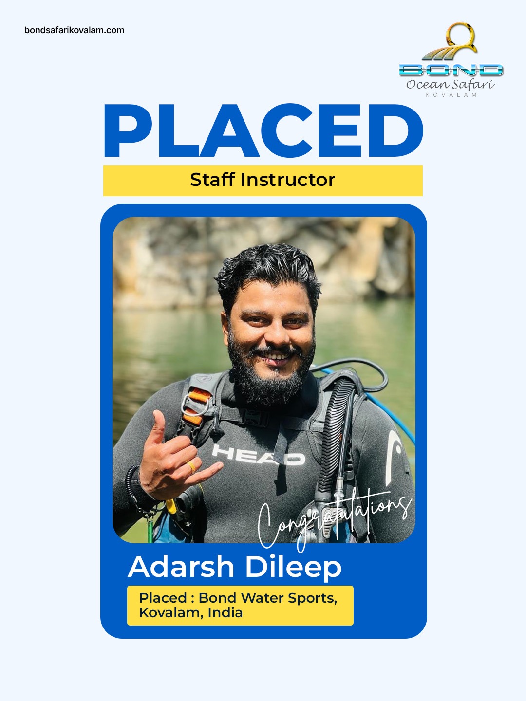 Adarsh Dileep, Staff Instructor